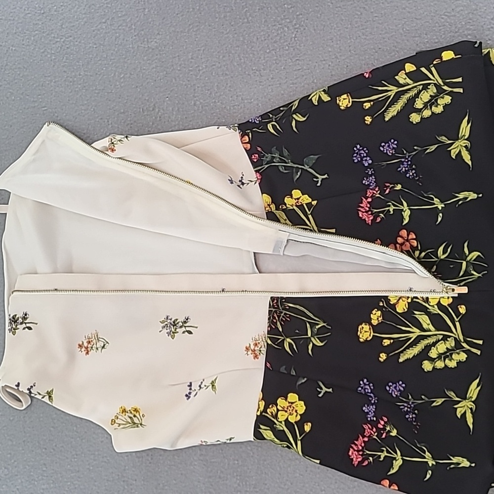H&M Women's Black & Cream Floral Strappy Form Fitting Midi Dress - Size 8 - Picture 5 of 11